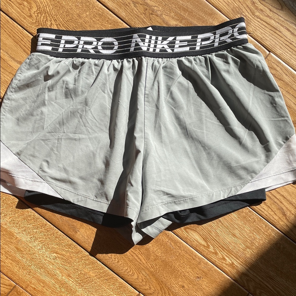 Nike Women's Athletic Gray and Black Shorts